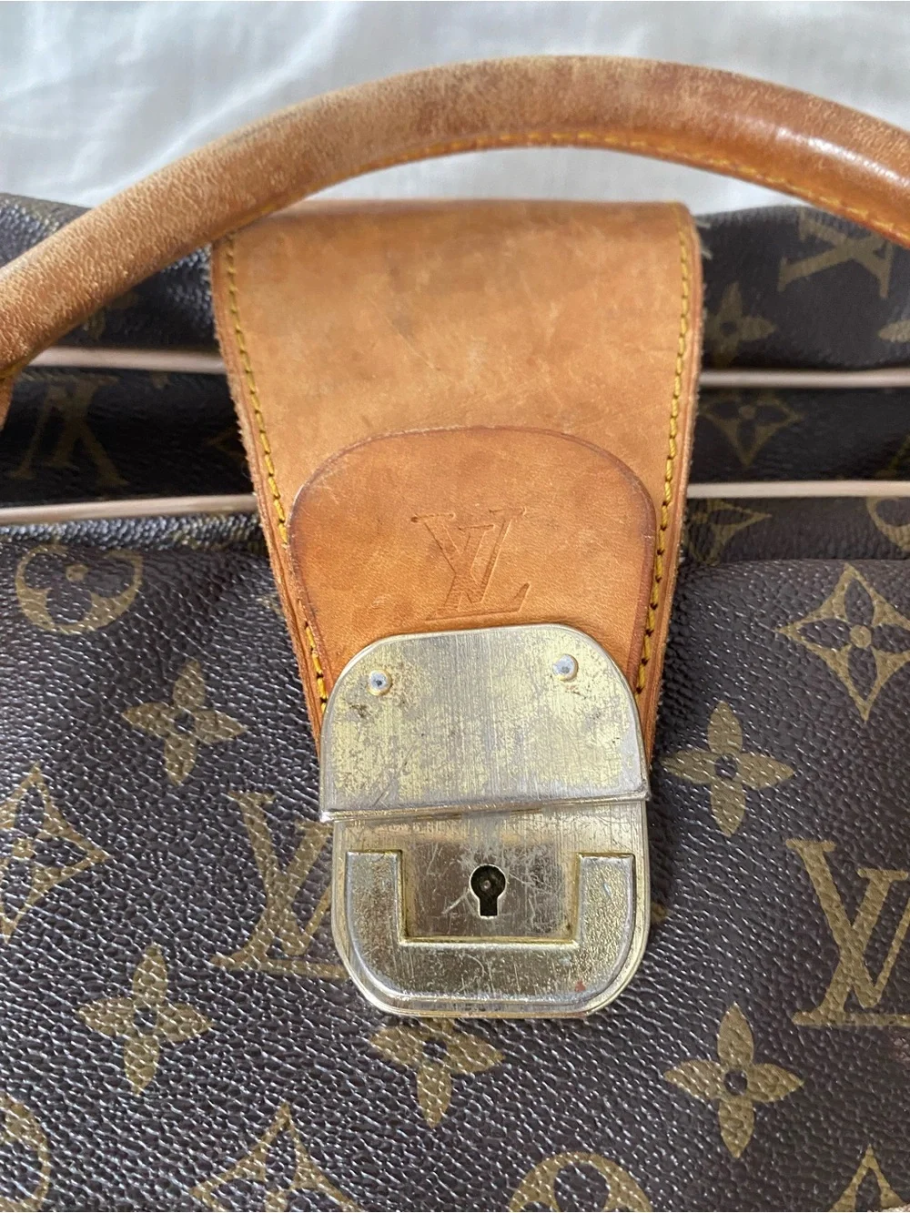 Louis Vuitton Brown Monogram Canvas Garment Bag with Tan Trim